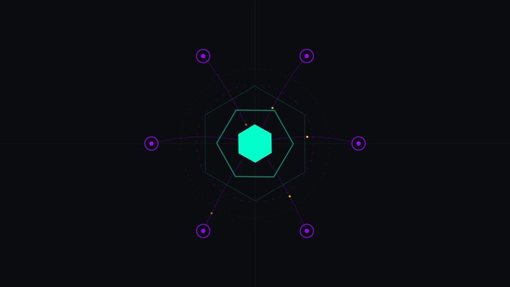 Abstract Hexagonal Digital Interface Animation