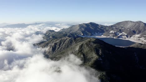 Beautiful-mountain-lake-at-Jade-Dragon-Snow-Mountain-China,-aerial-view