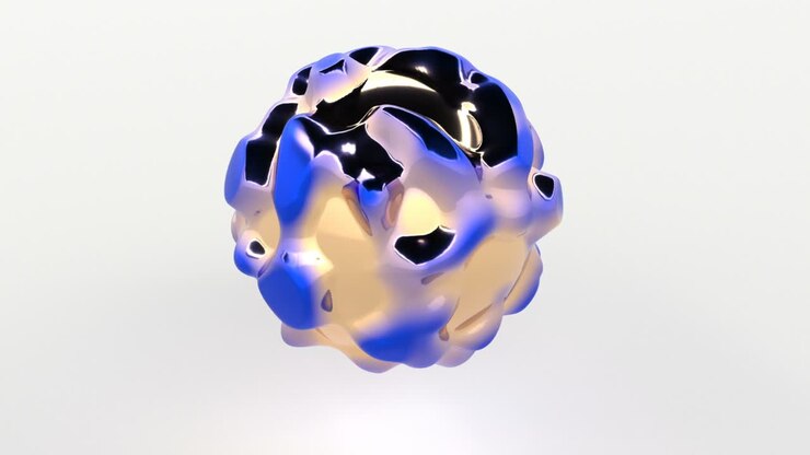 Gold Metal sphere Modern minimal animation design able to loop seamless 4k