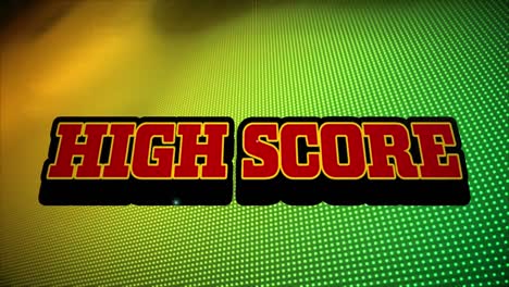 animation of high score text over dots forming wave pattern in background