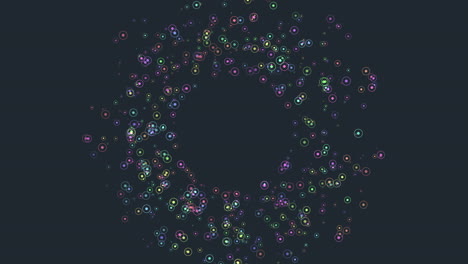 círculo espiral vibrante con puntos de colores