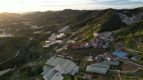 general landscape view of the brinchang district within the cameron highlands area of malaysia