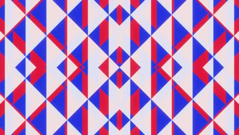 looped animation of white blue red triangles