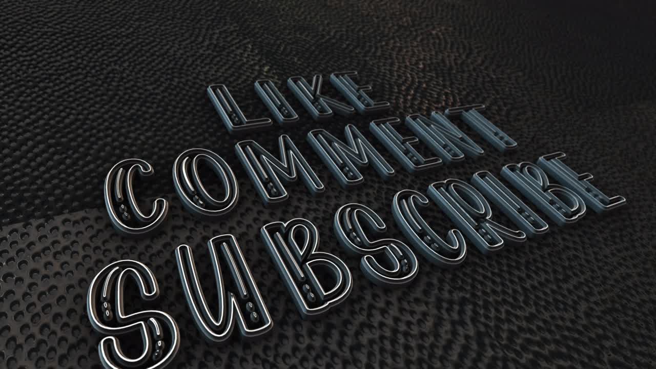 Like Comment Subscribe text with glitch effect loop title on dark grunge background. 4K 3D seamless loop Like Comment Subscribe glitch effect element text animation on black for intro title.