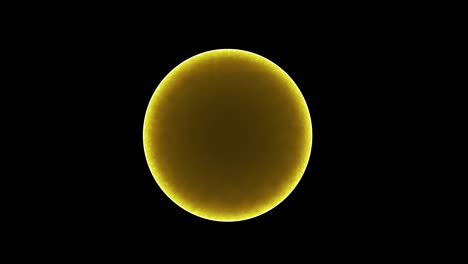 yellow ring of lightning, planet earth, globe made of particles metaverse abstract energy circle with lightning discharges. gradually, appeared and a constant glow in the circle. animated graphics 4k.