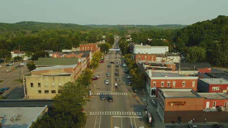 Drone-shot-over-the-Downtown-Palmyra-road-in-New-York