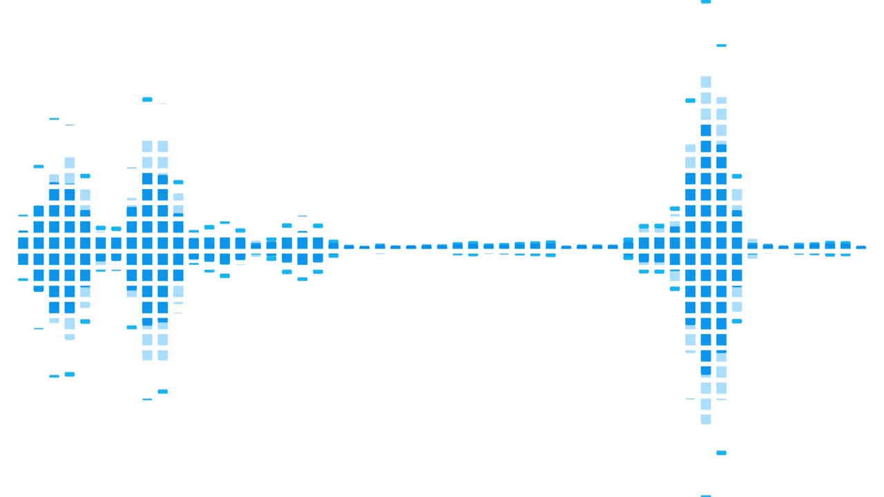 Motion graphic of Blue audio spectrum on white background
