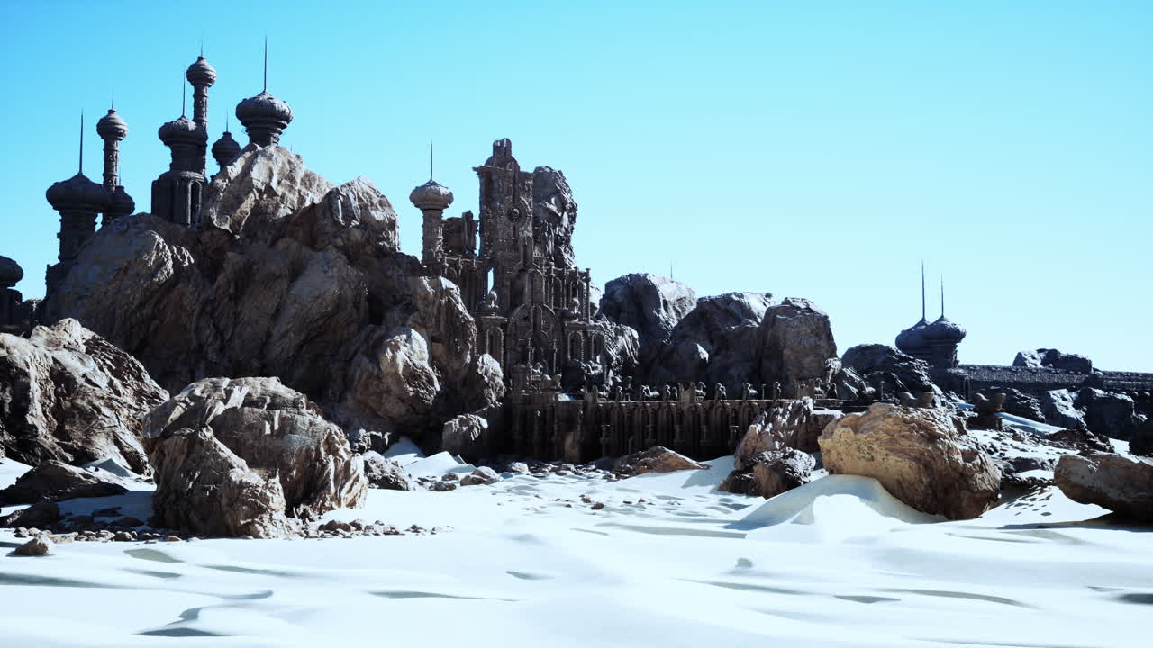 환상적인 사막 도시 폐허