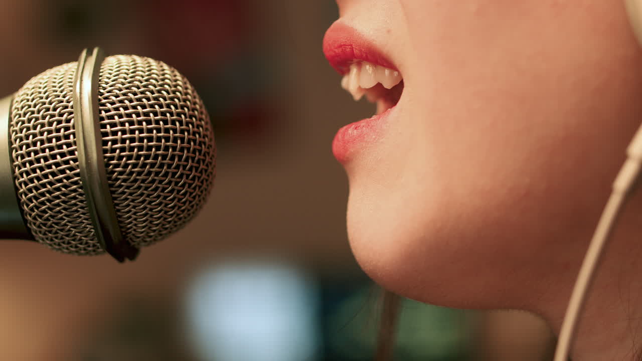 실내에서 리허설을 하는 여자