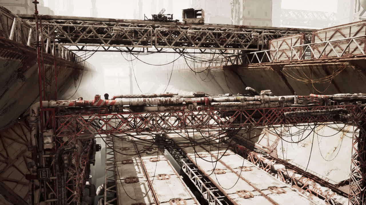 una ciudad futurista y distópica