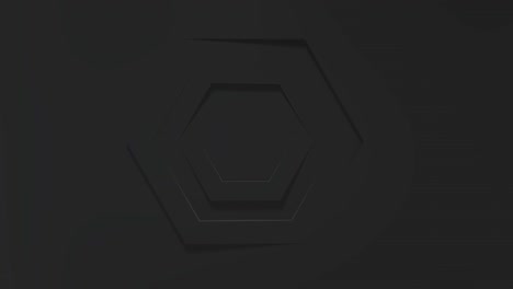 fondo de negocios negro con hexágonos girando en el centro del marco. movimiento de los marcos de las ventanas. animación 3d. hermosa renderización de bucle en 4k