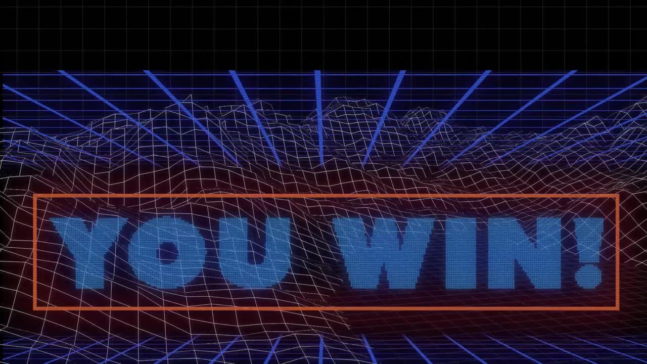 메타버스 배경 위에 파란 문자로 텍스트를 이기는 애니메이션