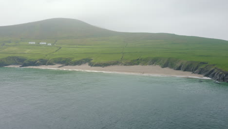 aerial view of the beach on the great blasket island