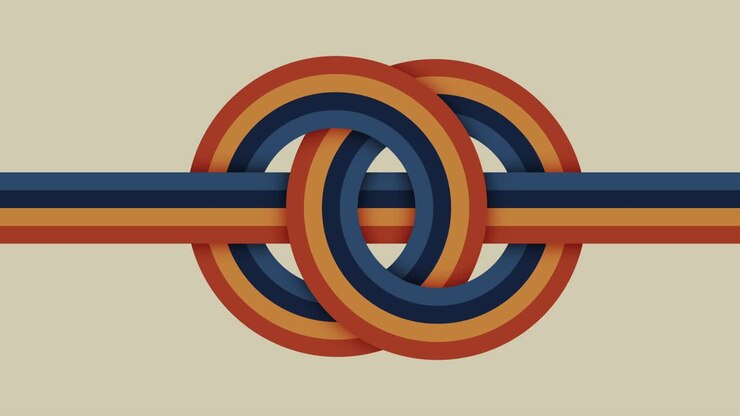 White background with line and circles elements changing colors in 4k video.