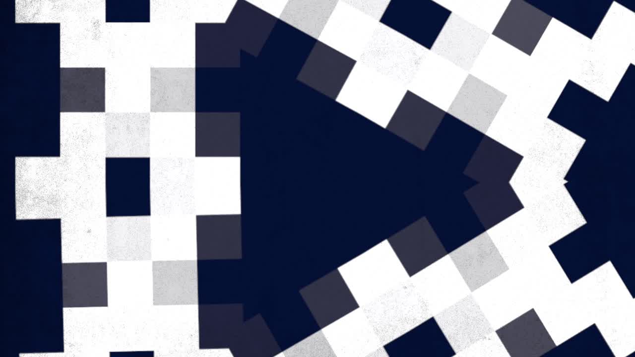 A Blue And White Background With Pixel Art