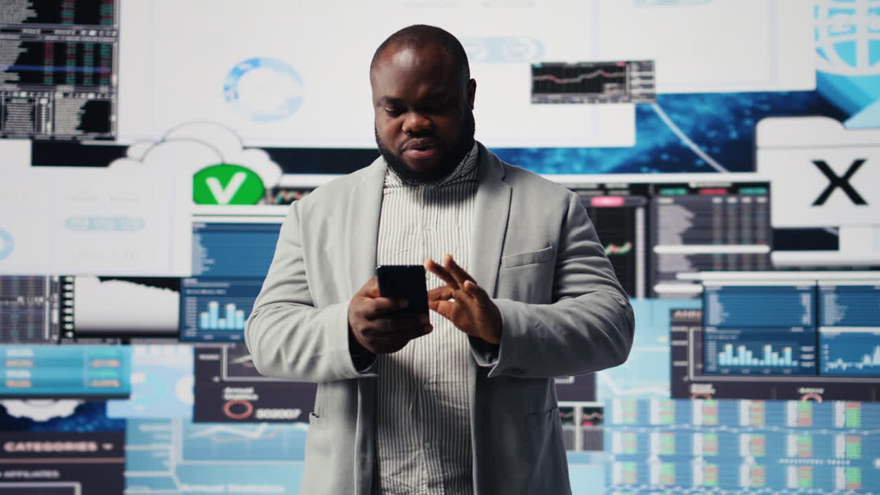 Motivated entrepreneur answering a phone call to share financial insight