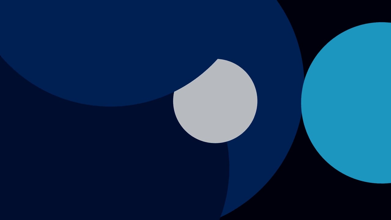 Motion graphics astratta con cerchi blu e grigi in movimento