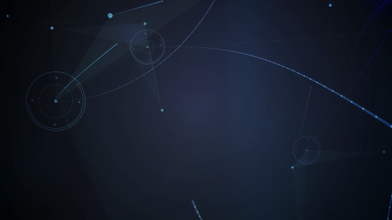 animación de la red de conexiones y punto de luz brillante contra fondo azul