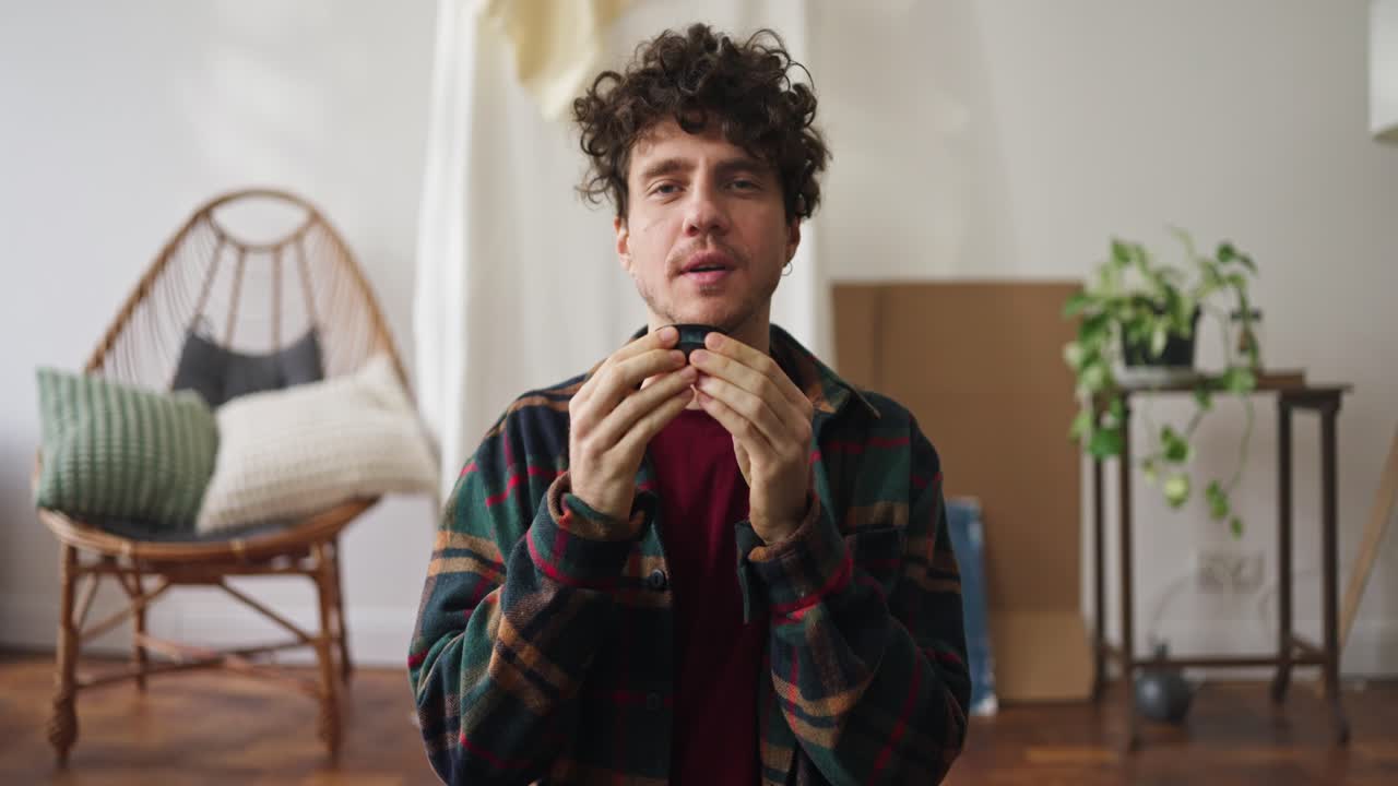 Man enjoying a cup of tea at home