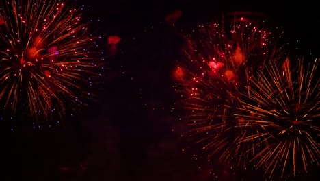 coloridos fuegos artificiales explotando en el cielo nocturno. celebraciones y eventos en colores brillantes.