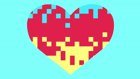 animación de pixel corazón bucle sin costuras con estilo de color pastel