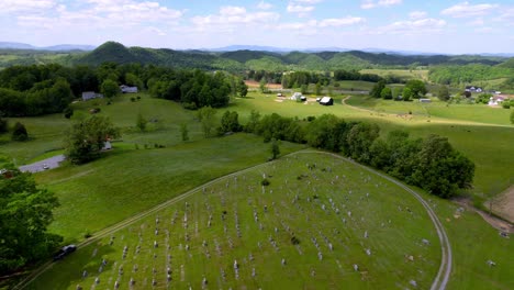 aerial high over church chapel near abingdon and damascus virginia