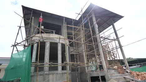 Modern-House-Under-Construction,-Unfinished