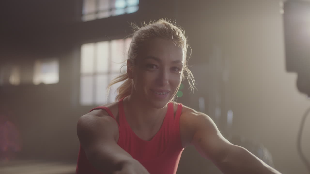 mujer haciendo ejercicio en un gimnasio