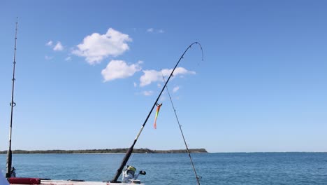 fishing rod in action on a boat