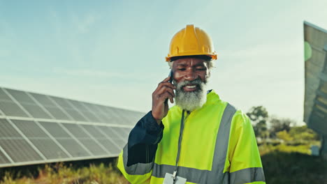 Mature,-man-and-phone-for-talking-on-site