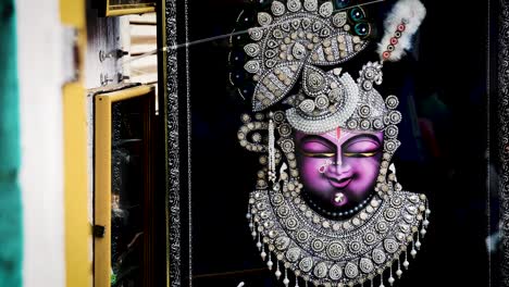 isolated statue of hindu lord shrinathji the holy little krishna in meditation from unique angle