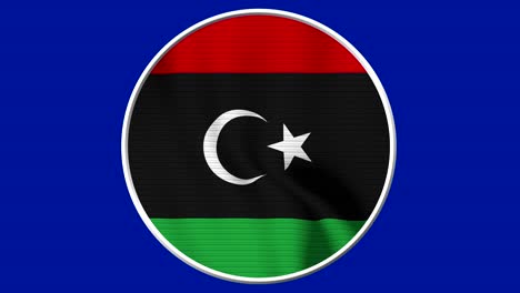 libya circular flag loop - realistic 4k flag waving in the wind