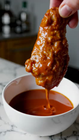 dipping chicken wings