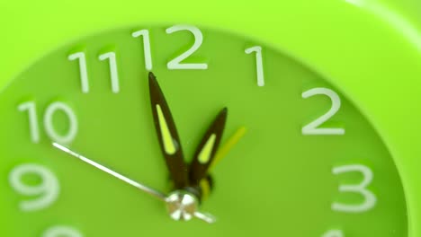 close up hands running on green clock- time,symbol,hurry