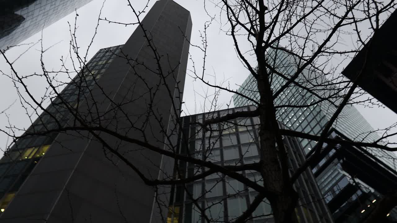 o horizonte de frankfurt am main, na alemanha, no inverno.