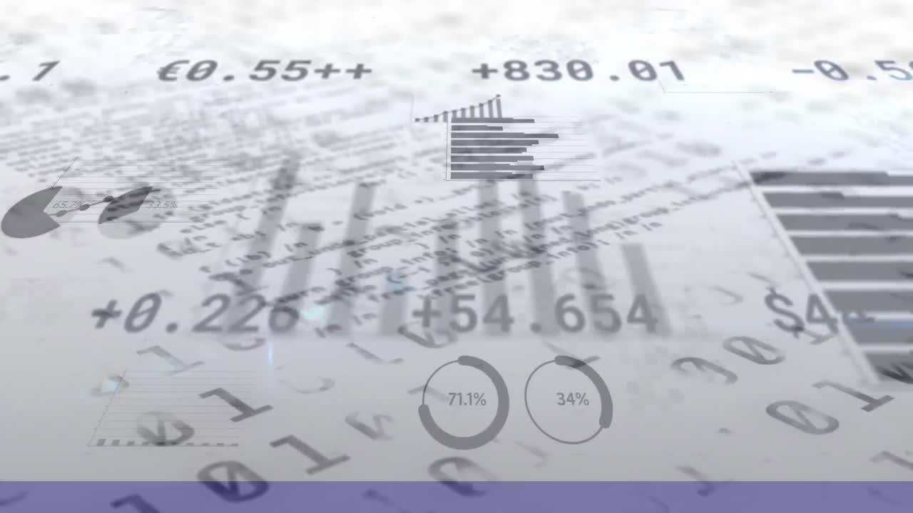 금융 데이터 처리와 함께 바이너리 코딩의 애니메이션