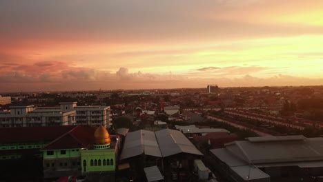 beautiful sky at dusk from a drone