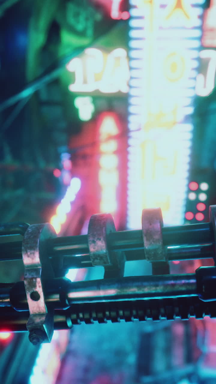 máquina de juegos de arcade de neón de primer plano