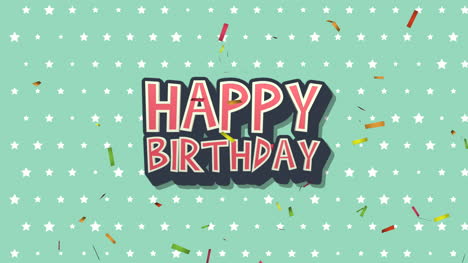 primer plano animado feliz cumpleaños texto sobre fondo de vacaciones 22