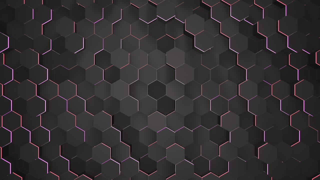 fondo de cuadrícula hexagonal negro oscuro de movimiento 48