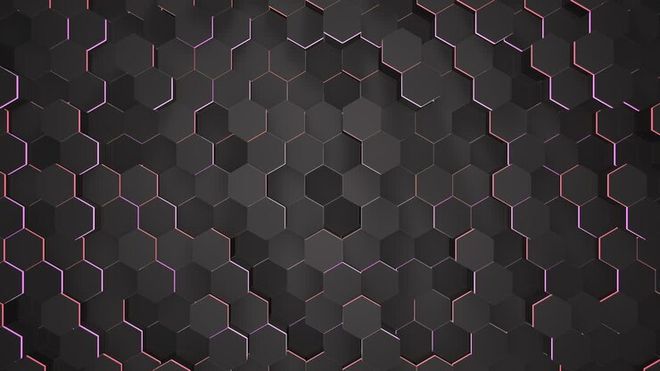Motion dark black hex grid background 48