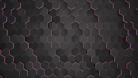 fondo de cuadrícula hexagonal negro oscuro de movimiento 48