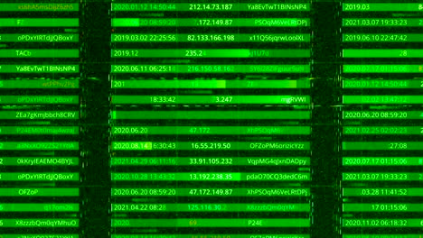 green digital data stream