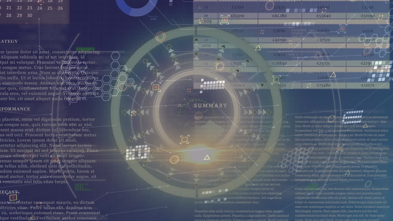 검은색 배경에 데이터 처리에 대한 범위 스캐닝의 애니메이션