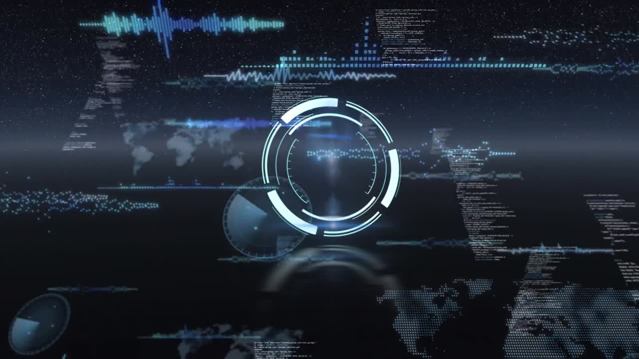 animación del procesamiento de datos en pantallas móviles