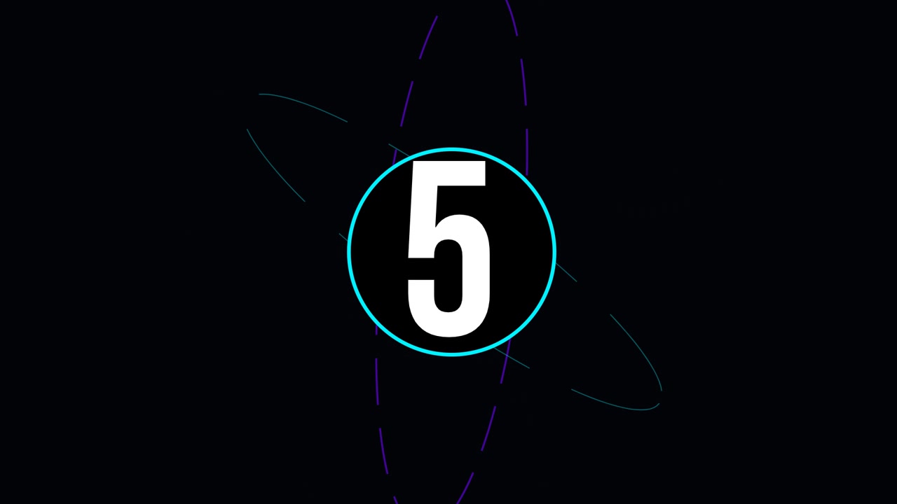 Digital Countdown Timer with Rotating Orbital Rings