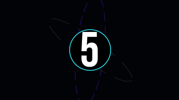 Digital Countdown Timer with Rotating Orbital Rings