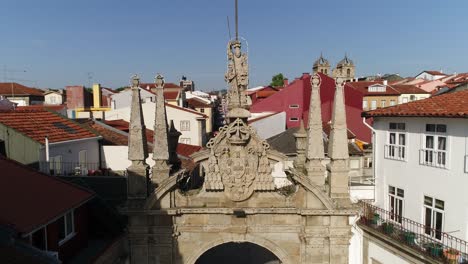 city arch of braga aerial view