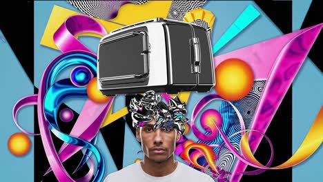 abstract portrait with a toaster