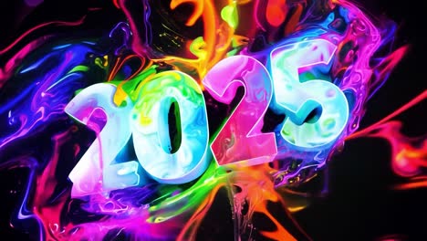 colorful abstract 2025 new year design